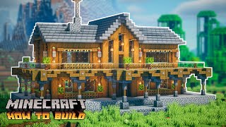 Minecraft How to Build a Spruce Mansion TwoPlayer Survival House [upl. by Ebby]