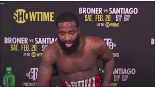 Adrien Broner Post Fight Press Conference after win over Jovanie Santiago [upl. by Yelknirb963]