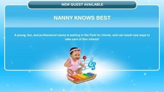 The Sims Freeplay  Nanny Knows Best Görevi Baby Steps Bebek Adımları 1Görev [upl. by Enyawal]