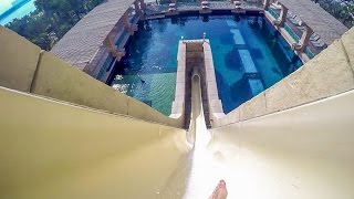 Atlantis The Palm  Leap of Faith Waterslide  Speed Slide Onride POV [upl. by Anuhsal]