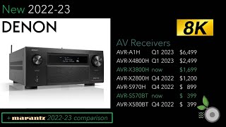 New Denon AV Receivers 202223 vs Marantz Cinema  AHRA1H AVRX3800H AVRX4800H AVRX2800H more [upl. by Razaele]