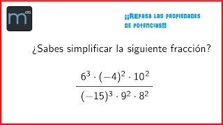 Simplificación de fracciones con potencias Secundaria [upl. by Oeram]