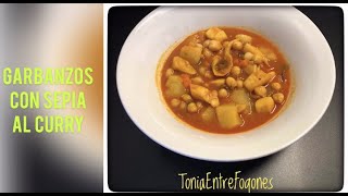 GARBANZOS CON SEPIA AL CURRY  Un plato de cuchara exquisito y saludable [upl. by Chase]