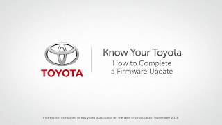 Know Your Toyota  How to Complete a Firmware Update on Toyota Vehicles [upl. by Terza616]