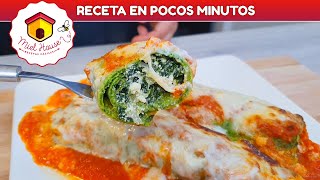 Canelones de espinaca MASA EN LICUADORA deliciosos y fáciles [upl. by Alyhc]