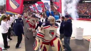 Teams walk out of dugouts before 2012 Winter Classic [upl. by Zemaj]