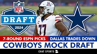 2024 NFL Mock Draft NEW 7Round Dallas Cowboys Mock Draft From ESPN WITH Trades [upl. by Vere]