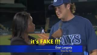 Evan Longoria catches a baseball and saves a reporters life but ITS FAKE Here is why i think so [upl. by Malaspina]