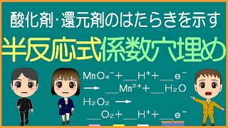 【半反応式】酸化剤･還元剤のイオン反応式の係数穴埋め【化学基礎･モル学園】高校化学／酸化･還元 [upl. by Belden619]