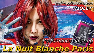 SolbiKwon jian 2019 La Nuit Blanche Paris Art Performance Painting [upl. by Yrollam]