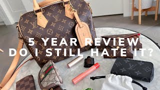 LOUIS VUITTON SPEEDY B 25  DO I STILL HATE IT 5 YEARS LATER [upl. by Hannahsohs]