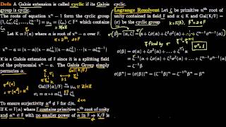 Cyclic Galois Extension [upl. by Ecirtak]