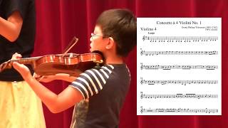 GPTelemann  Concerto for 4 Violins No1 in G major  1Largo [upl. by Yenolem]