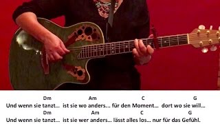 Wenn sie tanzt  Max Giesinger  GitarreGuitarTutorialCoverAkkordeChordsLyricseasy [upl. by Yauqaj]