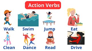 Action Verbs  Daily Life English Vocabulary With Examples  English Action Verbs [upl. by Ahsikym27]