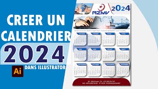 CALENDRIER 2024  Comment créer un calendrier facile avec Adobe Illustrator [upl. by Wahl303]