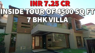 INR 7 25 CR  Inside Tour Ultra Modern 4500 SQ FT 7 Bedroom Beautiful Mansion Villa in Mohali [upl. by Arremat]