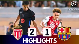 AS Monaco vs Barcelona 21  All Goals amp Extended Highlights  UEFA Champions League 2425 [upl. by Braun]