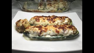 Calabacines Rellenos de Carne Gratinados con Bechamel [upl. by Gamber471]