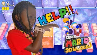 Can Raine and Dad Beat the Hardest Levels WORLD CROWN of Mario 3D World Gameplay and Fun [upl. by Selena]