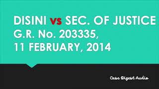 Disini vs Secretary of Justice [upl. by Chard100]