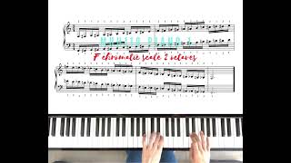 Piano 1 29 F Chromatic Scale 2 Octaves [upl. by Etnod]