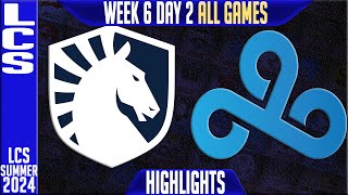 TL vs C9 Highlights ALL GAMES  LCS W6D2 Summer 2024  Team Liquid vs Cloud9 Week 6 Day 2 [upl. by Goldie]