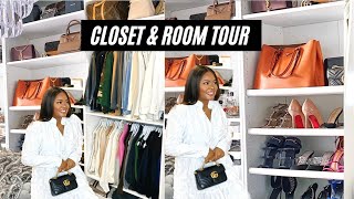 SMALL LUXURY CLOSET amp BEDROOM TOUR 2020  CLOSET ORGANISATION   LILY SILK [upl. by Nabru]