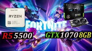 RYZEN 5 5500  GTX 1070 8GB  FORTNITE Competitive Settings 1080p [upl. by Alten]