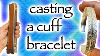 Delft Clay sand casting a silver cuff bracelet [upl. by Ecirtac]