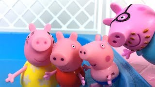 STORY WITH PEPPA PIG HER FAMILY  THEY ALL GO TO THE POOL FOR A FUN DAY [upl. by Trilbie]