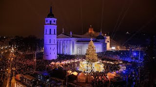 Christmas Spirit in Vilnius  Lithuania 2023  Vilniaus Kalėdų eglė [upl. by Kcirtap]