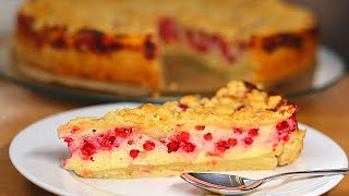 Johannisbeerkuchen mit Streuseln mit Quark I Super leckerer Kuchen mit Mürbeteig und Johannisbeeren [upl. by Aerdnaed]