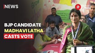 Madhavi Latha Casts Vote in Hyderabad Constituency Amidst Tight Contest [upl. by Gruber]