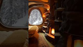 Relaxing Snowfall Fireplace Blizzard Sounds in a Cozy Winter HutRelax Fireplace meditationsleep [upl. by Dre313]