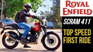 Royal Enfield Scram 411 Top Speed First Ride Review  Himalayan vs Scram 6 Differences [upl. by Nhguaval]