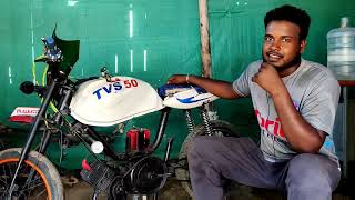 Modified Bike TVS 50 Explanation  Durai மாடிஃபைட் பைக் விளக்கம்  Mileage 84kml [upl. by Yenar254]