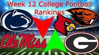 My Week 12 College Football Rankings  Updated Playoff Predictions [upl. by Nylrehs459]