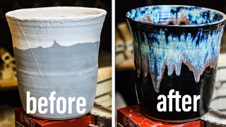 How to Glaze a GIANT POT and Unloading kiln 40 [upl. by Town892]