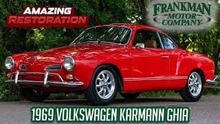 Restored Classic 1969 Volkswagen VW Karmann Ghia Frankman Motor Company  Walk Around amp Driving [upl. by Shaner]