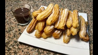 RECETTE EXPRESS DE BEIGNETS ESPAGNOLS LES CHURROS AU NUTELLA [upl. by Kirstyn]