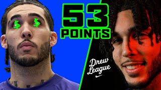 LIANGELO GOING CRAZY – DREW LEAUGE PLAYERS COULD NOT STOP HIM 53pts1ast 3reb [upl. by Yarahs]