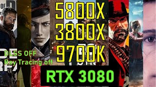 Ryzen 5800X vs 3800X vs i7 9700K RTX 3080 Benchmarks Best Pc Games Tested [upl. by Dranoel]