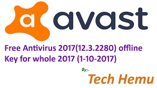 Avast Free Antivirus 2017 1232280 offline licence key [upl. by Sivam]