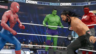 MARVEL VS WWE Roman Reigns Brock Lesnar amp John Cena Take on Team Marvel  EPIC SHOWDOWN [upl. by Quintie]