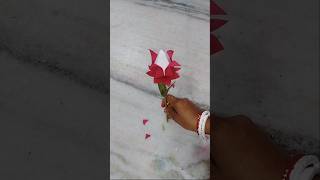 Easy paper rose flower making  Paper flower making at home  paper flower [upl. by Maillliw152]