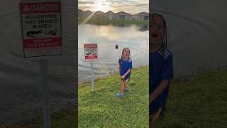 Son Throws basketball in alligator Lake 😳😂 shorts [upl. by Allanson663]