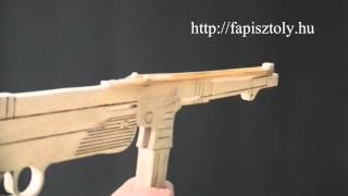 MP40  Gumigyűrűt kilövő géppisztoly befőttes gumit lövő fapisztoly gumilövő játék pisztoly puska [upl. by Iturhs]