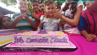 El pastel y la malteada clásica en El Salvador 4K Cumpleaños de la niña Kuaky Parte 22 [upl. by Gerek343]