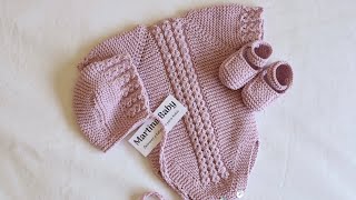 TUTORIAL PELELE PELELE DE PUNTO PARA BEBE A DOS AGUJAS  PELELE ALEJANDOR EN TALLA RECIEN NACIDO 💟 [upl. by Nikoletta97]